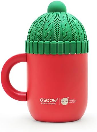asobu Ultimate Ceramic Travel Mug, 12oz Insulated Stainless Steel Coffee Cup with Handle & Splash-Resistant Lid, Ceramic Lined for Pure Taste, BPA-Free, Double-Wall Vacuum for Hot Drinks