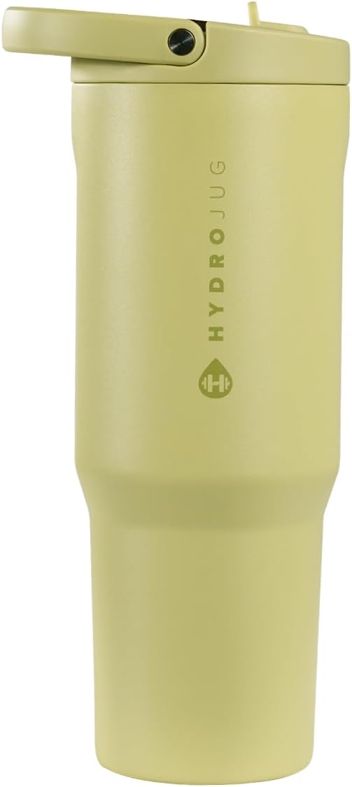HydroJug Sport - Stainless Steel Tumbler with Straw, Vacuum Insulated, 40oz Leakproof Water Bottle, Ergonomic Design, Reusable, Dishwasher Safe, Rubber Base, Durable for Gym or Outdoors, Sage