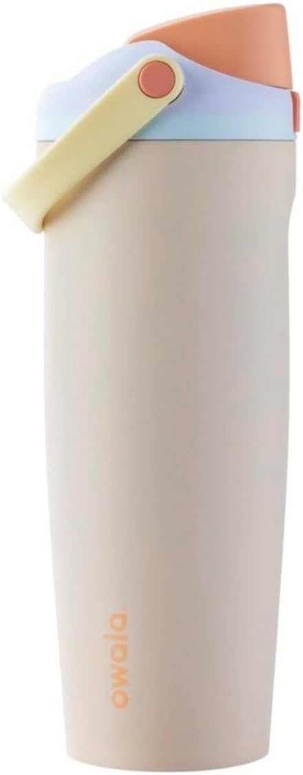 Owala FreeSip Sway Insulated Stainless Steel Water Bottle with Two-Way Spout, Built-In Straw and Bucket Handle, Made for Travel, School, and Sports, 30oz, BPA Free, Leak Proof, Daybreak