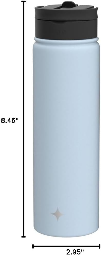 JoyJolt Triple Insulated Water Bottle with Straw Lid AND Flip Lid! 22oz Water Bottle, 12 Hour Hot/Cold Vacuum Insulated Stainless Steel Water Bottle. BPA-Free Leakproof Water Bottles - Thermos Bottle