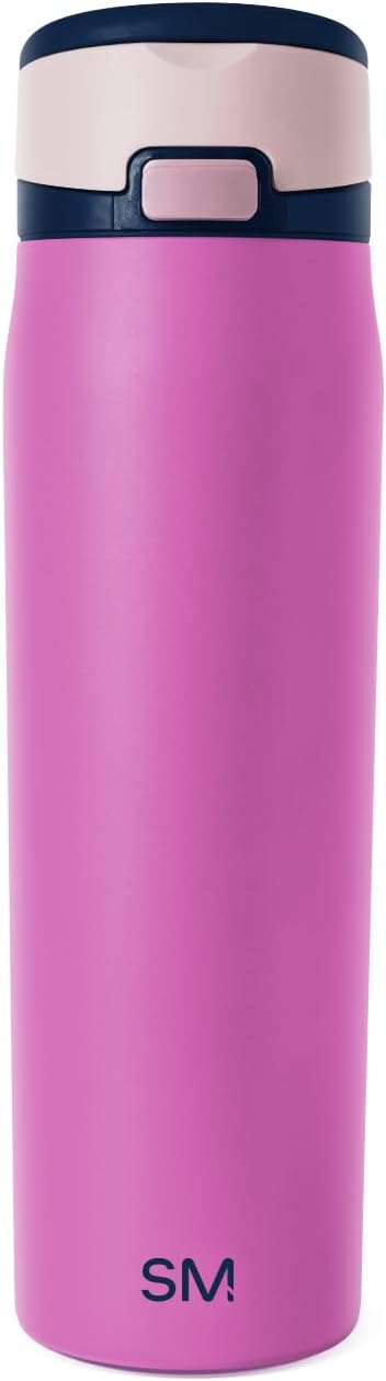 Simple Modern Mesa Loop Water Bottle with Covered Straw and Handle | 24oz Cup Holder Friendly Insulated Stainless Steel Bottles for Travel, Sports and School | Iris Sage - Colors B