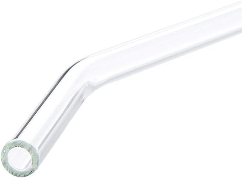 Halm Glass Straws - 6 Long 12 inch Bent Stanley Cup Replacement Drinking Straws + Plastic-Free Cleaning Brush - Perfect for Bottles & Quencher - Made in Germany - Dishwasher Safe - Eco-Friendly
