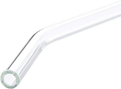 Halm Glass Straws - 6 Long 12 inch Bent Stanley Cup Replacement Drinking Straws + Plastic-Free Cleaning Brush - Perfect for Bottles & Quencher - Made in Germany - Dishwasher Safe - Eco-Friendly