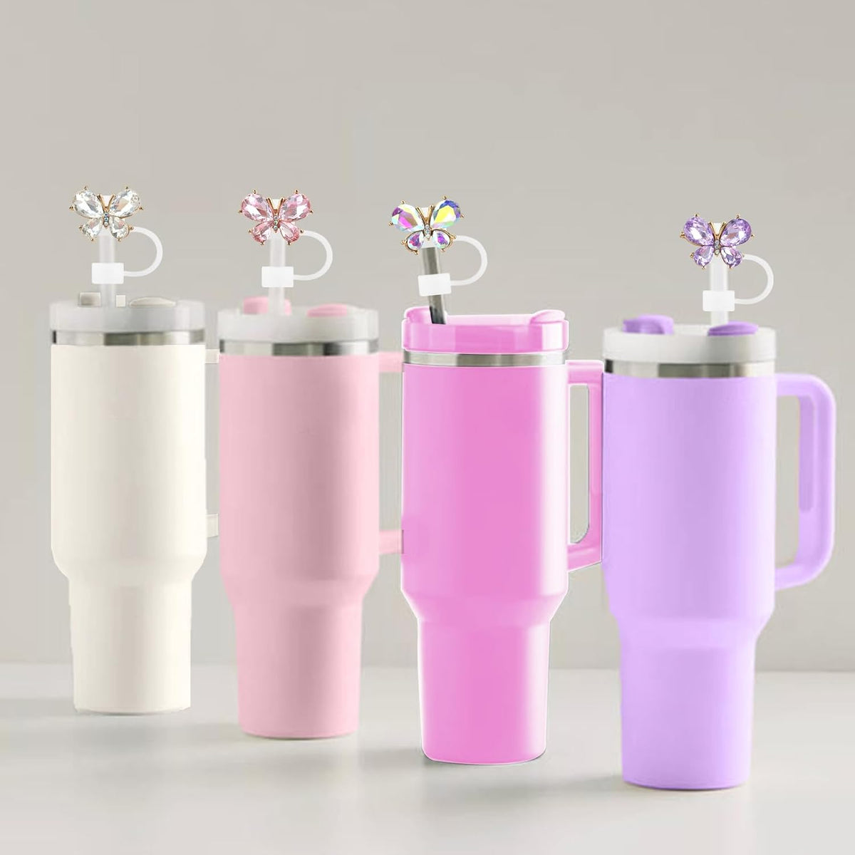 6PCS Cute Straw Toppers Cover for Stanley Cup Accessories