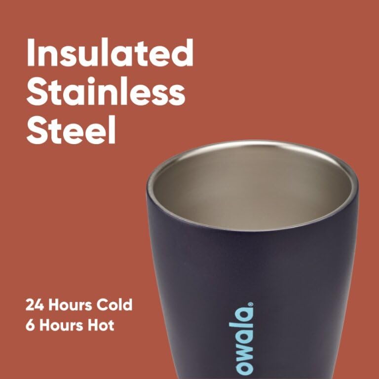 Owala SmoothSip Insulated Stainless Steel Coffee Tumbler, Reusable Iced Coffee Cup, Hot Coffee Travel Mug, BPA Free, 20 oz, Pink (Watermelon Breeze)