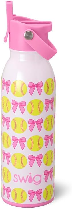 Swig Life 36oz Insulated Water Bottle, Travel Water Bottle with Straw and Lid, Cup Holder Friendly, Stainless Steel (Pickleball)