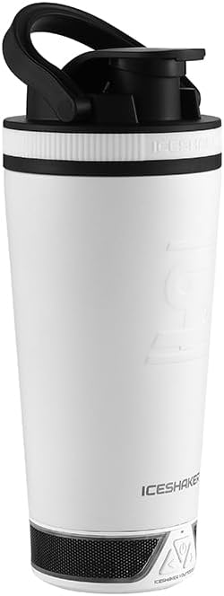 Ice Shaker Insulated Stainless Steel Shaker Bottle | 26oz, Black | Cold for 30+ Hours | Insulated Cup with Twist-on Agitator | Odor-Free Bottle for Protein Shakes, Water, Smoothies, Cocktails