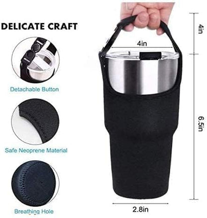 (Black, 30 oz) 20oz 30oz Tumbler Carrier Holder Water Bottle Handle Bag for yeti,rtic,Ozark Trail Tumbler and More Travel to-Go Cups Bottles
