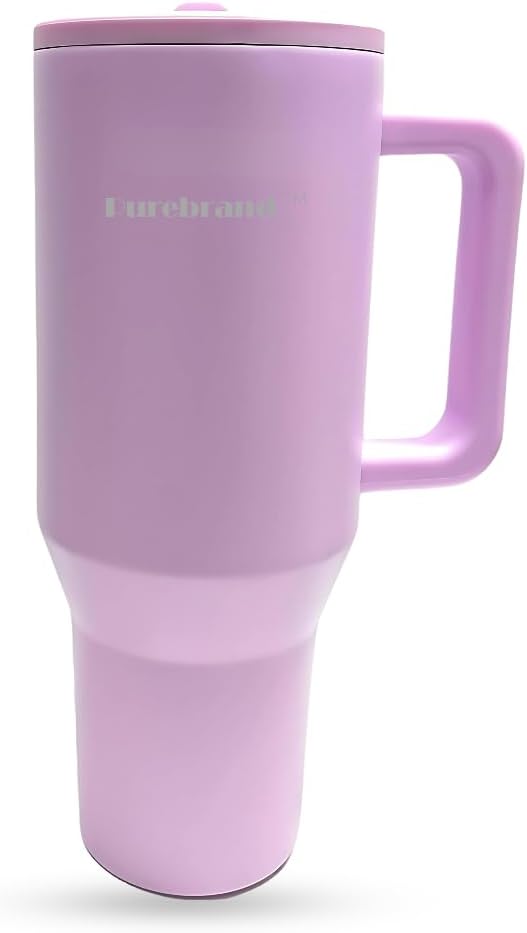 40 oz Tumbler. 100% Leak-Proof Splash-Proof Spill-Proof Lid with Handle and Flip Straw. Double Wall Vacuum Insulated Stainless Steel for Hydration at Home Office Car Gym and Playgrounds (Pink Sand)