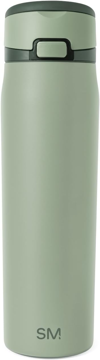 Simple Modern Mesa Loop Water Bottle with Covered Straw and Handle | 24oz Cup Holder Friendly Insulated Stainless Steel Bottles for Travel, Sports and School | Iris Sage - Colors A