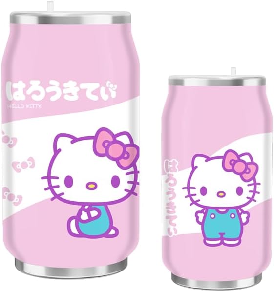 Silver Buffalo Sanrio Hello Kitty Milk Carton Pattern Plastic Boba Tumbler w Lid and Wide Straw, 24 Ounces