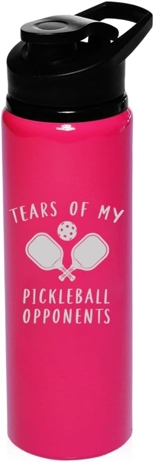 25 oz Water Bottle Sports Travel Mug Gift Tears Of My Pickleball Opponents Funny (Charcoal)