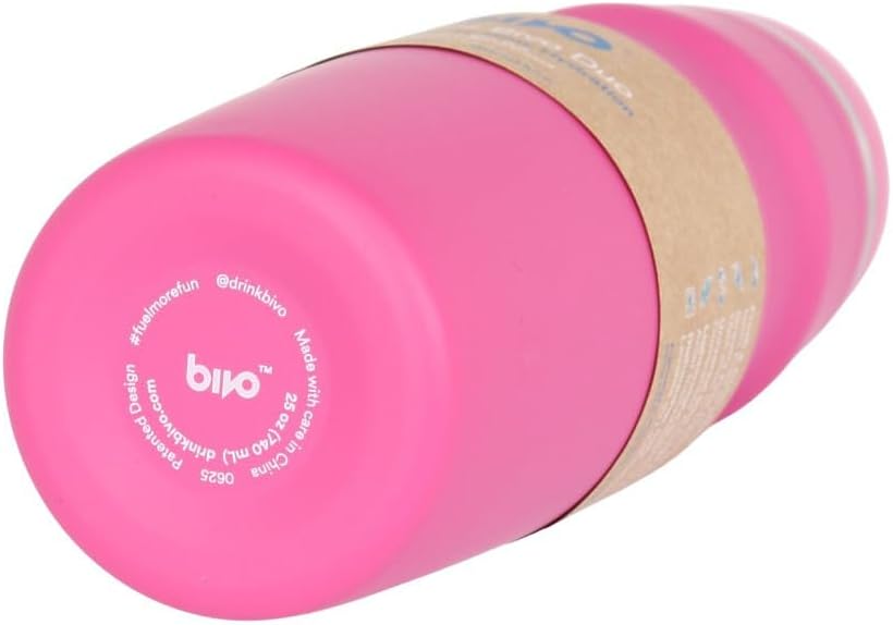 Bivo Duo 25oz Non Insulated Stainless Steel Bike Water Bottle - Lightweight for Cycling, Hiking, Sports - No Plastic Taste, Fits Most Cages, Dishwasher Safe - (Raw)