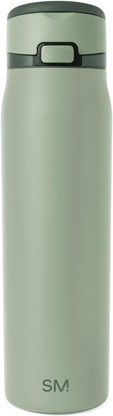 Simple Modern Mesa Loop Water Bottle with Covered Straw and Handle | 24oz Cup Holder Friendly Insulated Stainless Steel Bottles for Travel, Sports and School | Iris Sage - Colors A