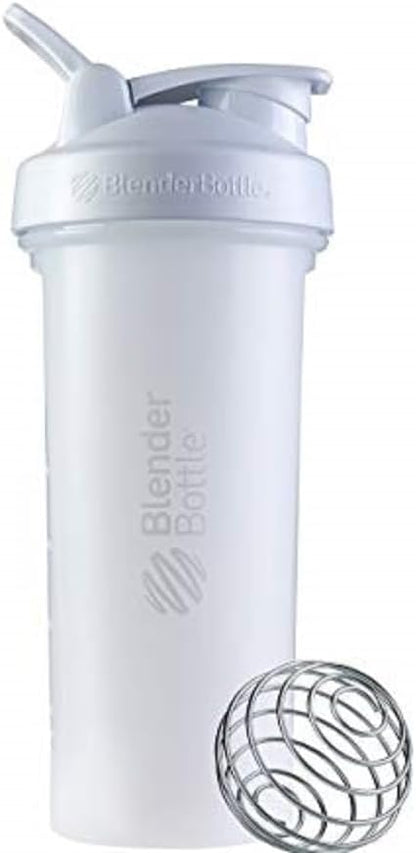 BlenderBottle Classic V2 Shaker Bottle Perfect for Protein Shakes and Pre Workout, 20-Ounce, Clear/Black