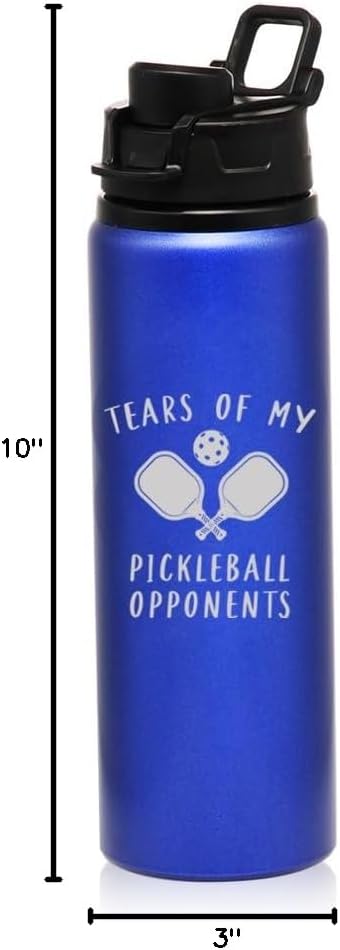 25 oz Water Bottle Sports Travel Mug Gift Tears Of My Pickleball Opponents Funny (Charcoal)