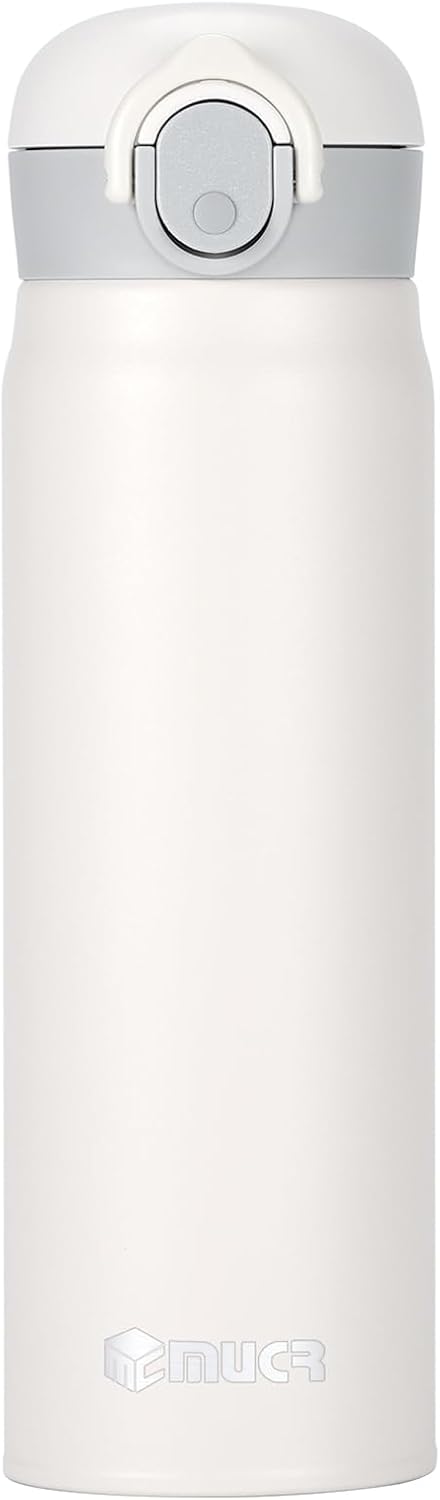 17 oz / 500 ml Insulated Water Bottle, Stainless Steel Thermo Coffee Travel Mug, Thermal Cup with Snap Flip Lid, BPA Free for Hot and Cold Drinking, Black