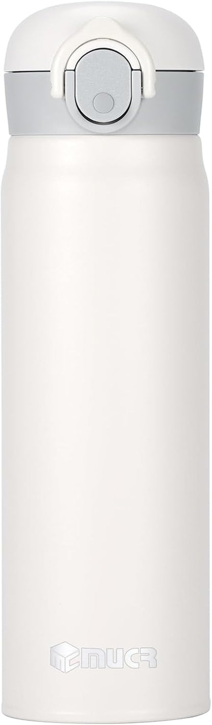 17 oz / 500 ml Insulated Water Bottle, Stainless Steel Thermo Coffee Travel Mug, Thermal Cup with Snap Flip Lid, BPA Free for Hot and Cold Drinking, Black