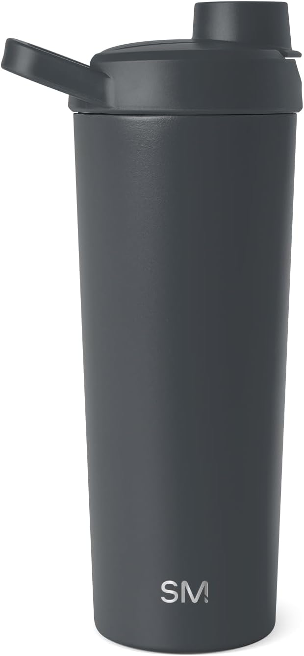 Simple Modern Stainless Steel Shaker Bottle with Ball 24oz | Metal Insulated Cup for Protein Mixes, Shakes and Pre Workout | Rally Collection | Almond Birch