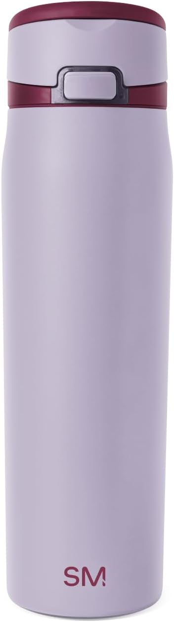 Simple Modern Mesa Loop Water Bottle with Covered Straw and Handle | 24oz Cup Holder Friendly Insulated Stainless Steel Bottles for Travel, Sports and School | Iris Sage - Colors A