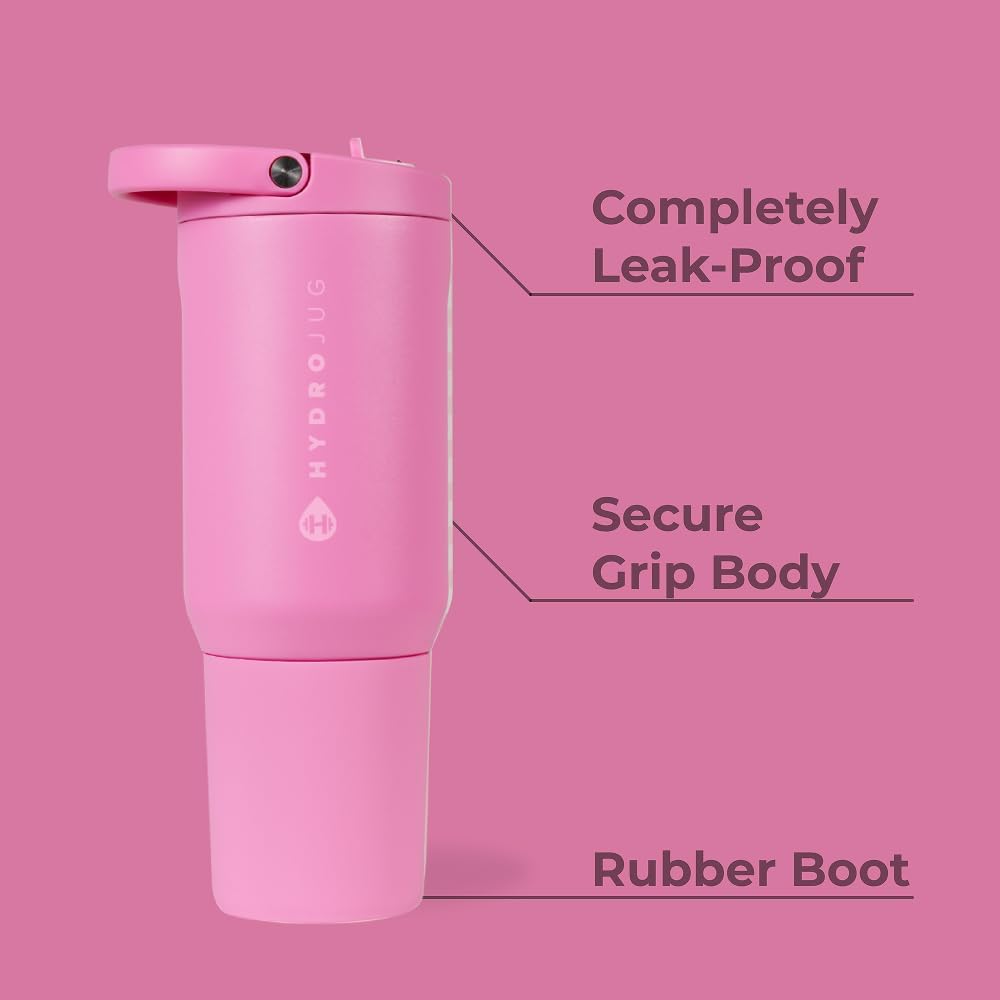 HydroJug Sport - Stainless Steel Tumbler with Straw, Vacuum Insulated, 40oz Leakproof Water Bottle, Ergonomic Design, Reusable, Dishwasher Safe, Rubber Base, Durable for Gym or Outdoors, Sage