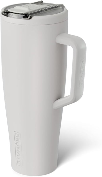 BrüMate Era Flip 30oz Tumbler with 100% Leakproof Covered Straw Lid | Hygienic Covered Straw | Insulated Stainless Steel Water Bottle with Handle | Cup Holder Friendly | BPA-Free (Sage)