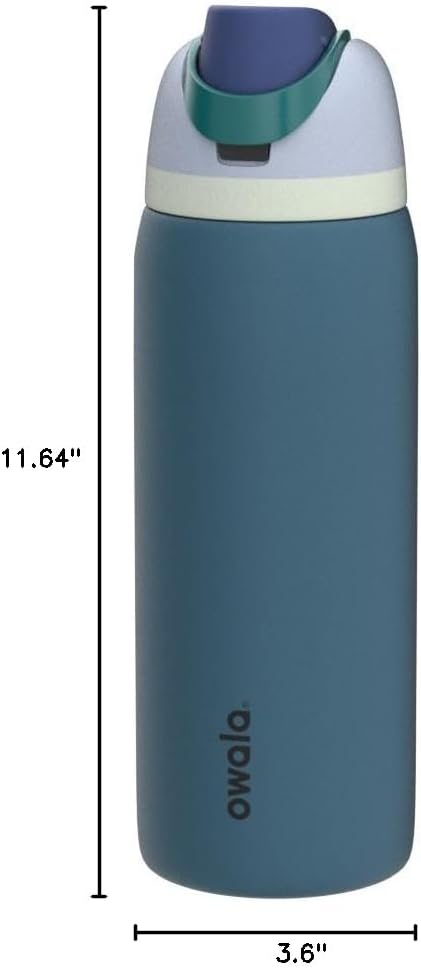 Owala FreeSip Insulated Stainless Steel Water Bottle with Straw, BPA-Free Sports Water Bottle, Great for Travel, 32 Oz, Denim