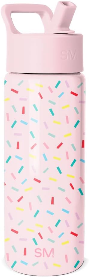 Simple Modern Kids Water Bottle with Straw Lid | 14oz Insulated Stainless Steel Kids Tumbler & Spill Proof Toddler Cup for School, Girls, Boys | Summit | Chloe Floral - Colors B