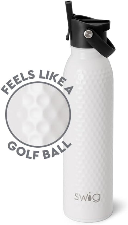 Swig Life 36oz Insulated Water Bottle, Travel Water Bottle with Straw and Lid, Cup Holder Friendly, Stainless Steel (Pickleball)