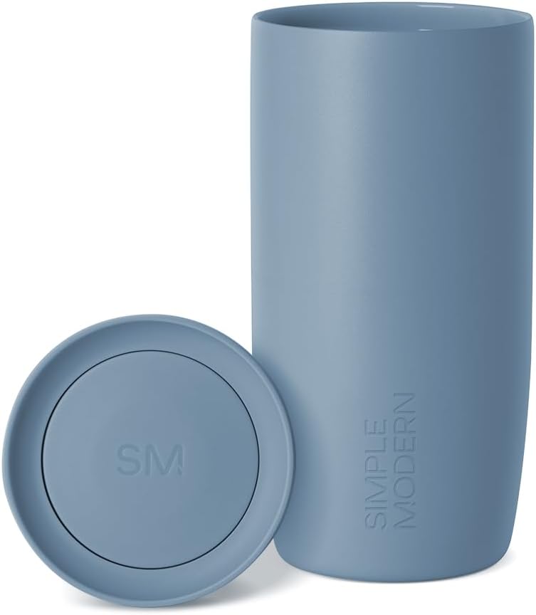 Simple Modern Travel Coffee Mug Tumbler with 360° Lid | Ceramic-Lined Insulated Stainless Steel Cold Brew Iced Coffee Cup | Gifts for Women Men Her Him | Voyager Signature | 16oz | Sea Glass Sage