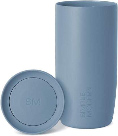 Simple Modern Travel Coffee Mug Tumbler with 360° Lid | Ceramic-Lined Insulated Stainless Steel Cold Brew Iced Coffee Cup | Gifts for Women Men Her Him | Voyager Signature | 16oz | Sea Glass Sage