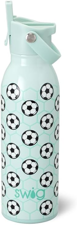 Swig Life 36oz Insulated Water Bottle, Travel Water Bottle with Straw and Lid, Cup Holder Friendly, Stainless Steel (Pickleball)
