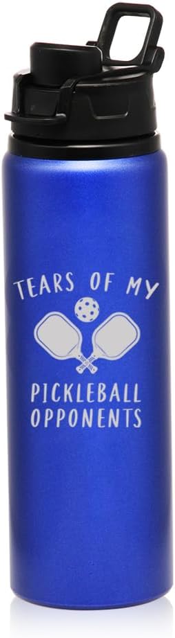 25 oz Water Bottle Sports Travel Mug Gift Tears Of My Pickleball Opponents Funny (Charcoal)