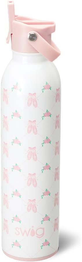 Swig Life 36oz Insulated Water Bottle, Travel Water Bottle with Straw and Lid, Cup Holder Friendly, Stainless Steel (Pickleball)