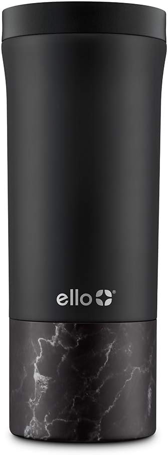 Ello Miri 16oz Vacuum Insulated Stainless Steel Travel Mug, Leak-Proof Slider Lid, Keeps Hot for 5 Hours, Perfect for Coffee or Tea, BPA-Free, Fits Most Cupholders, Holiday Gift, Speckle