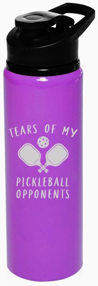 25 oz Water Bottle Sports Travel Mug Gift Tears Of My Pickleball Opponents Funny (Charcoal)