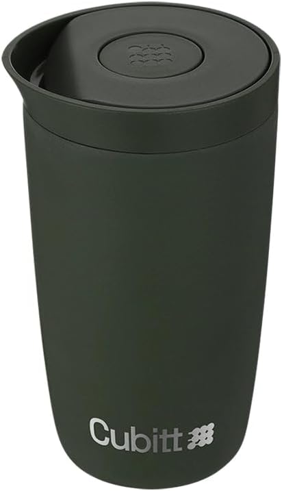 Cubitt Coffee Mug 12oz – Smart Lid, Ceramic Interior, Leak-Proof, Stainless Steel, Sand