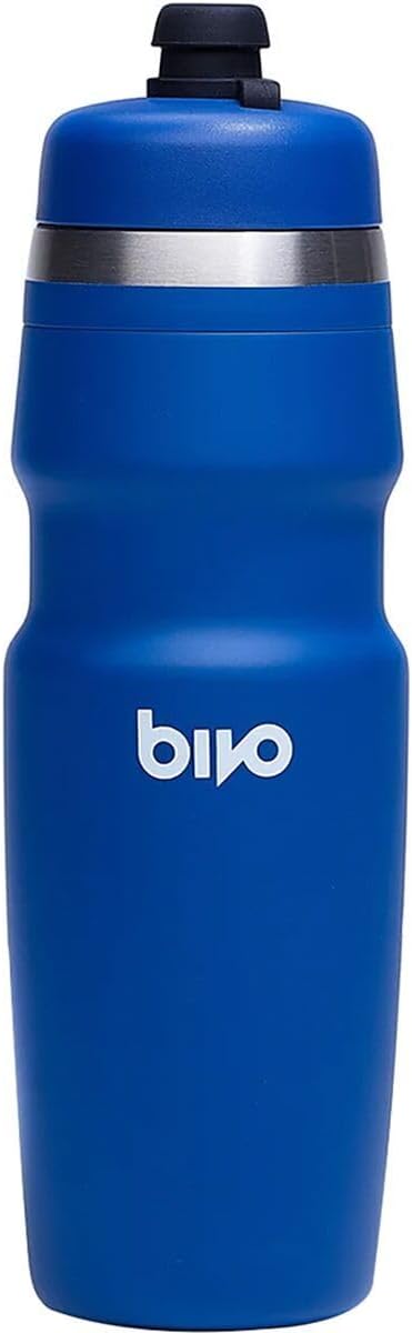 Bivo Duo 25oz Non Insulated Stainless Steel Bike Water Bottle - Lightweight for Cycling, Hiking, Sports - No Plastic Taste, Fits Most Cages, Dishwasher Safe - (Raw)