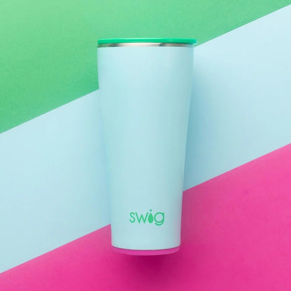 Swig Life 32oz Insulated Tumbler, Travel Coffee Tumbler with Lid, Cup Holder Friendly Travel Coffee Mug, Stainless Steel with Lid (Hayride)