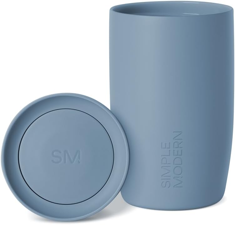 Simple Modern Travel Coffee Mug Tumbler with 360° Lid | Ceramic-Lined Insulated Stainless Steel Cold Brew Iced Coffee Cup | Gifts for Women Men Her Him | Voyager Signature | 16oz | Sea Glass Sage