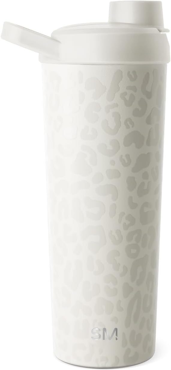 Simple Modern Stainless Steel Shaker Bottle with Ball 24oz | Metal Insulated Cup for Protein Mixes, Shakes and Pre Workout | Rally Collection | Almond Birch