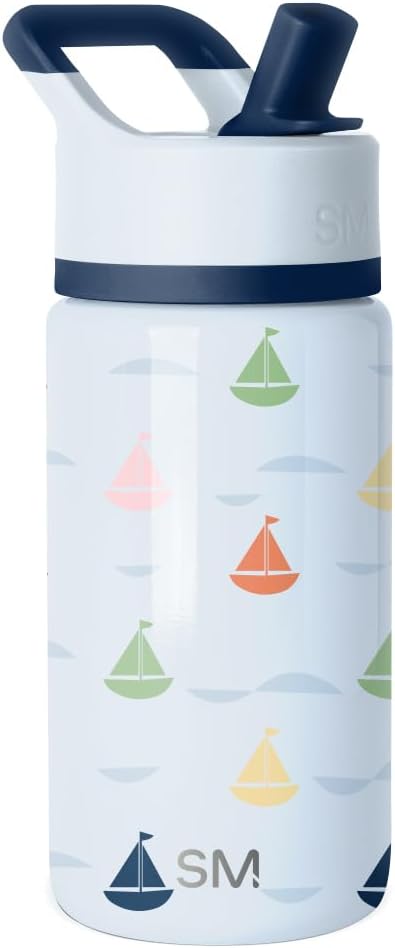 Simple Modern Kids Water Bottle with Straw Lid | 14oz Insulated Stainless Steel Kids Tumbler & Spill Proof Toddler Cup for School, Girls, Boys | Summit | Chloe Floral - Colors B