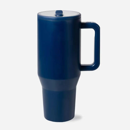 40 oz Tumbler with Handle, 100% Leakproof Insulated Tumbler with Lid and Straw, Stainless Steel Travel Mug, Water Bottle with Flip Straw, Keep Drinks Cold or Hot, Black