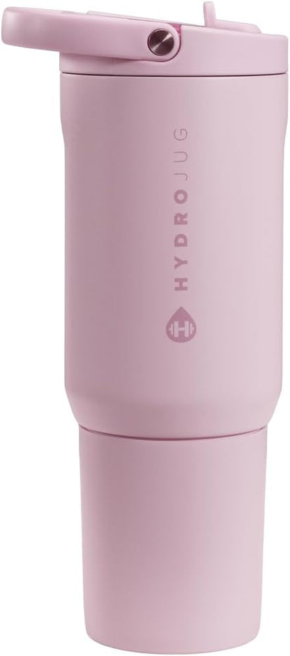 HydroJug Sport - Stainless Steel Tumbler with Straw, Vacuum Insulated, 40oz Leakproof Water Bottle, Ergonomic Design, Reusable, Dishwasher Safe, Rubber Base, Durable for Gym or Outdoors, Sage