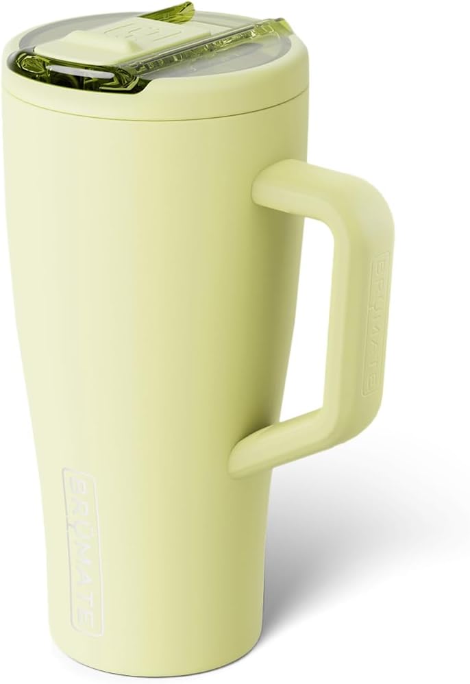 BrüMate Era Flip 30oz Tumbler with 100% Leakproof Covered Straw Lid | Hygienic Covered Straw | Insulated Stainless Steel Water Bottle with Handle | Cup Holder Friendly | BPA-Free (Sage)