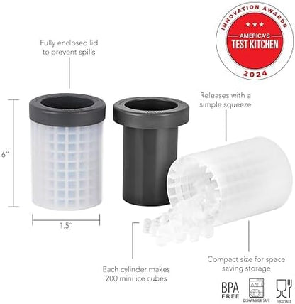 Tovolo Mini Ice Cylinder- Squeeze & Release- Set of 2, 1000422, Gray