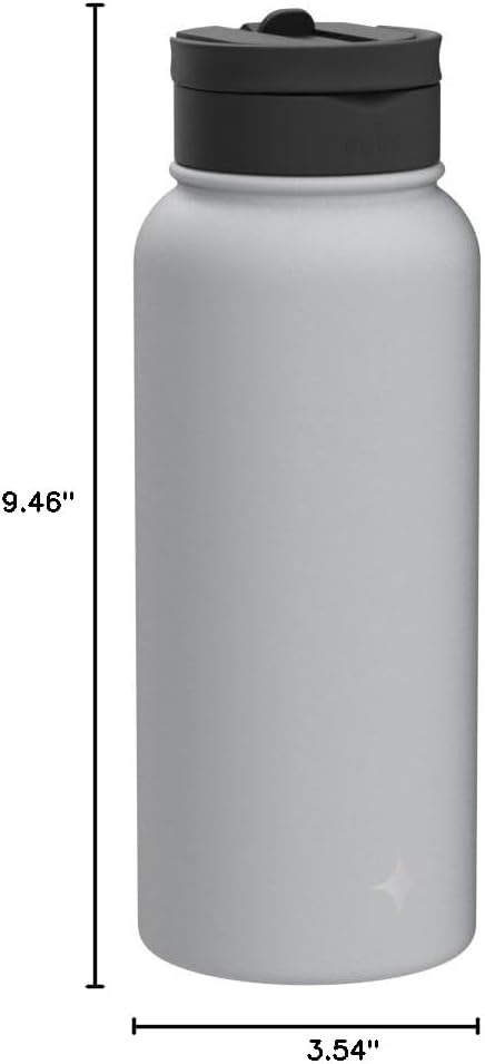 JoyJolt Triple Insulated Water Bottle with Straw Lid AND Flip Lid! 22oz Water Bottle, 12 Hour Hot/Cold Vacuum Insulated Stainless Steel Water Bottle. BPA-Free Leakproof Water Bottles - Thermos Bottle
