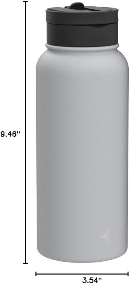 JoyJolt Triple Insulated Water Bottle with Straw Lid AND Flip Lid! 22oz Water Bottle, 12 Hour Hot/Cold Vacuum Insulated Stainless Steel Water Bottle. BPA-Free Leakproof Water Bottles - Thermos Bottle
