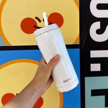 Allcho Insulated Water Bottle for Women, 18oz Stainless Steel Leak Proof Tumbler with 2 Lids, BPA-Free Tritan Chug & Straw Lid, Double Wall Vacuum Flask