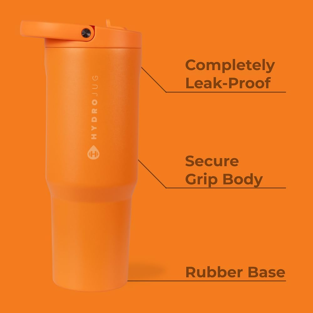HydroJug Sport - Stainless Steel Tumbler with Straw, Vacuum Insulated, 40oz Leakproof Water Bottle, Ergonomic Design, Reusable, Dishwasher Safe, Rubber Base, Durable for Gym or Outdoors, Sage